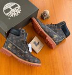 Brown Monogram Ankle Boots Gold Tree Logo - Image 2
