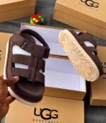 Brown UGG Strappy Platform Sandals Velcro Straps