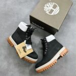 Classic Wheat Nubuck Leather Waterproof Boots Black Collar