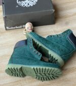 Green Monogram Embossed Collaborative Boots