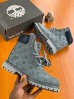 Grey Monogram 6 Inch Style Ankle Boots