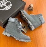 Grey Waterproof Boots Camo Sole Accent