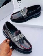 Mens Black Patent Leather Loafers - Image 2