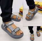 Moon Boot Olive Green Velcro Platform Sandals