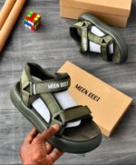 Moon Boot Olive Green Velcro Platform Sandals