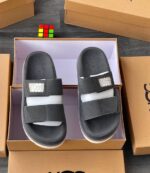 Olive Green Double Strap Platform Slide Sandals