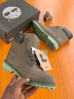 Olive Green Grey Nubuck 6 Inch Waterproof Ankle Boots - Image 2