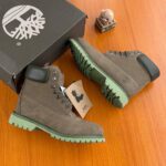 Olive Green Grey Nubuck 6 Inch Waterproof Ankle Boots