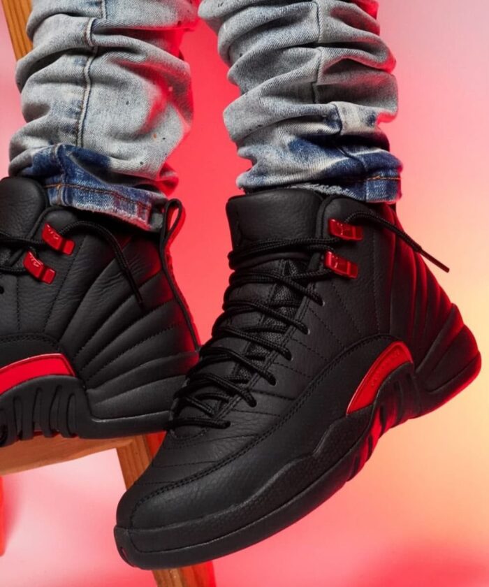 Air Jordan 12 Retro Bloodline Black Varsity Red Sneakers