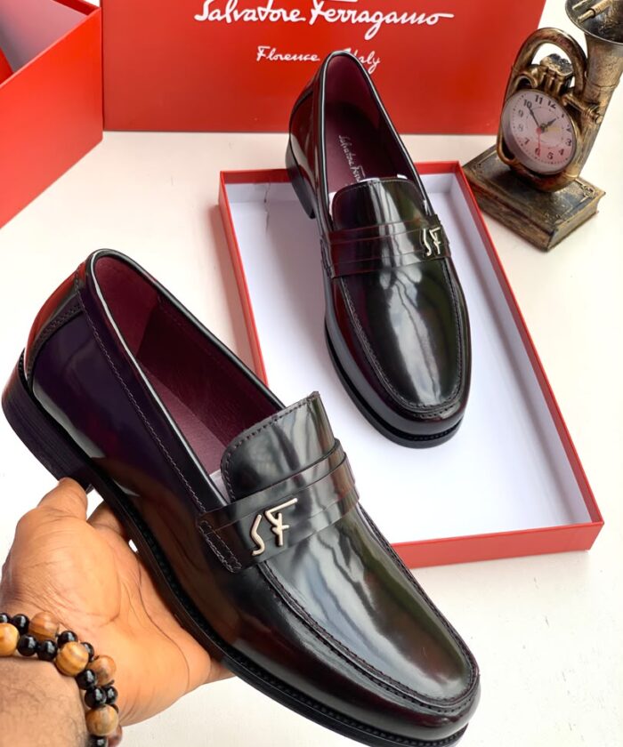 Black Patent Leather SF Buckle Loafers