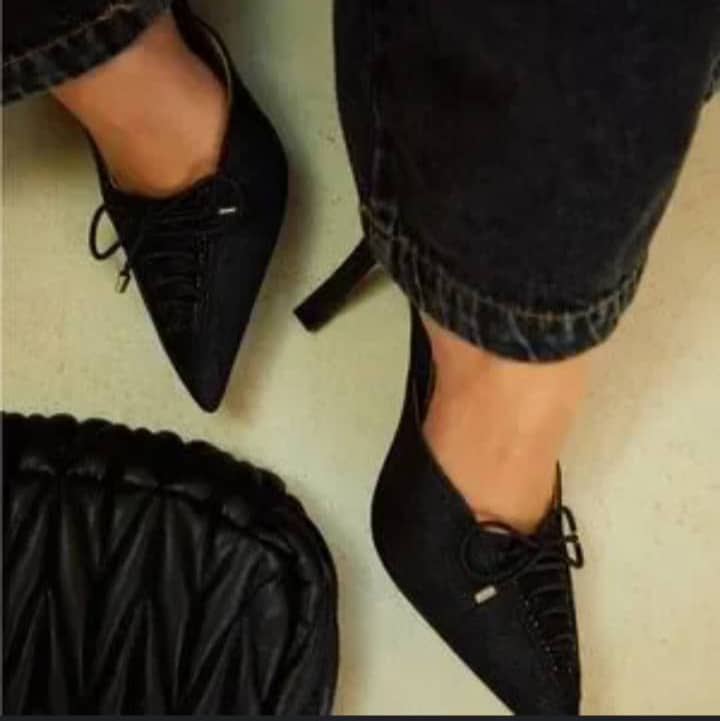 Black Pointed Toe Lace Up Stiletto Heel Shoes Black Pointed Toe Lace Up Stiletto Heel Shoes