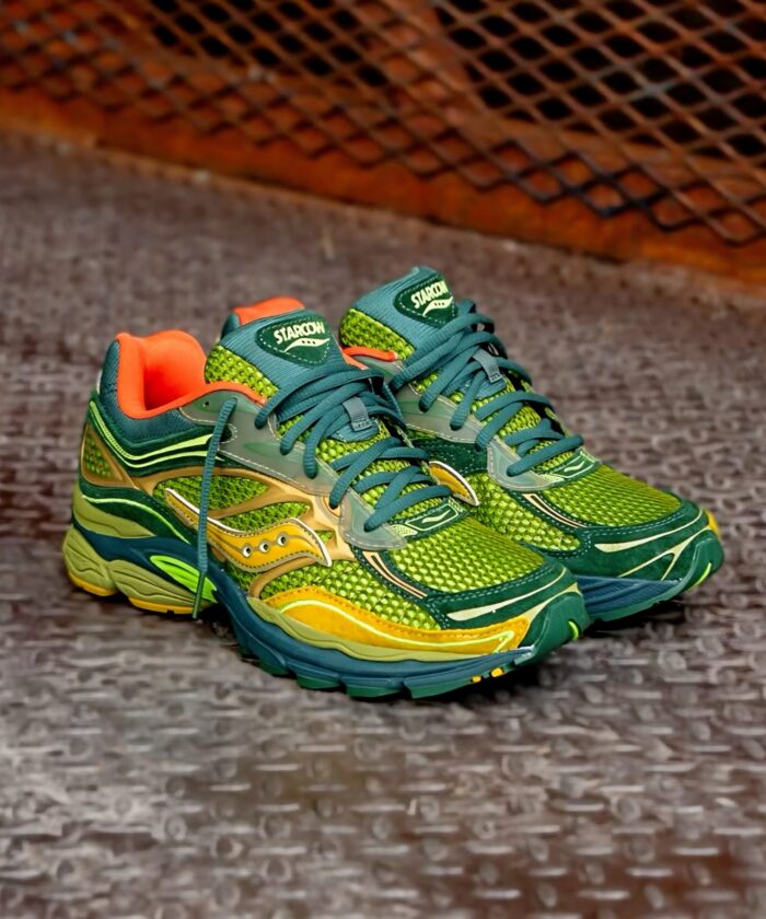 Starcow x Saucony ProGrid Omni 9 Green Orange Sneakers